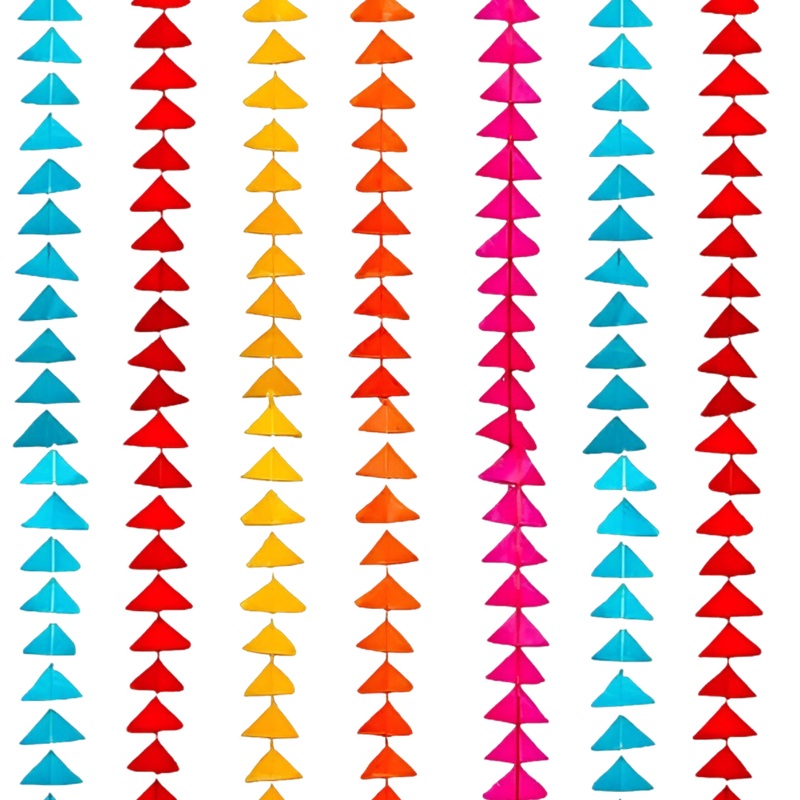 Decorative Triangle Toran,Triangle Cloth Garlands 4Ft. Hanging For Mehndi, Haldi, Wedding,Pongal,Festive Backdrops-Pack of 10