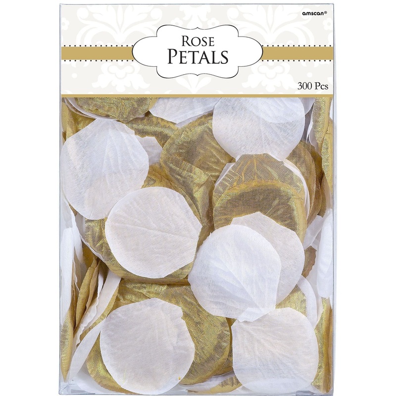 Fabric Confetti Petals - Gold/White