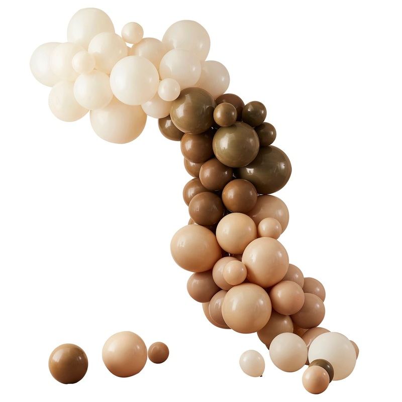 Ginger Ray Balloon Arch -Taupe Brown and Peach