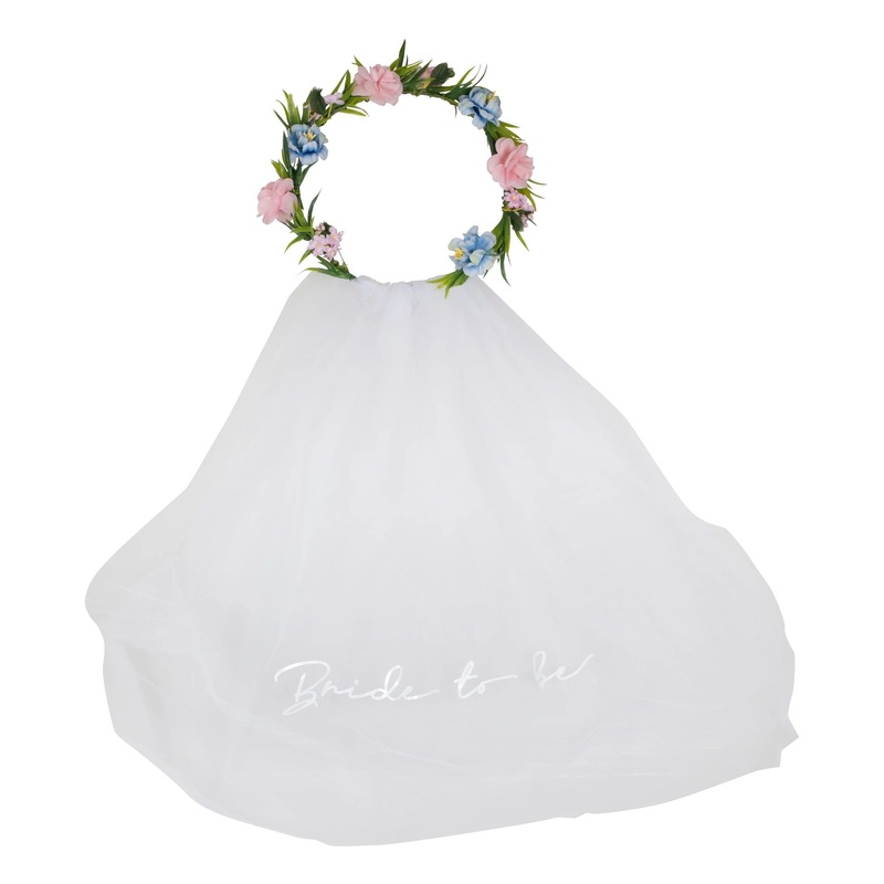 Ginger Ray Floral Headband w/ Embroidered Veil - Meadow