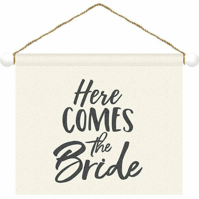 Here Comes the Bride Canvas Sign