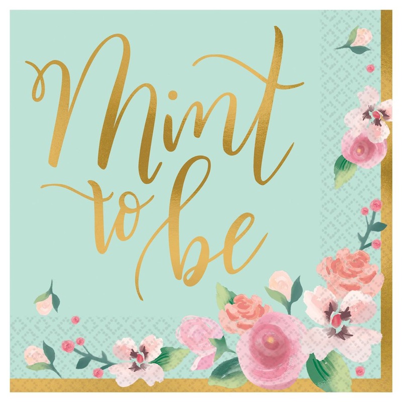 Mint To Be Wedding Beverage Napkins, 16ct