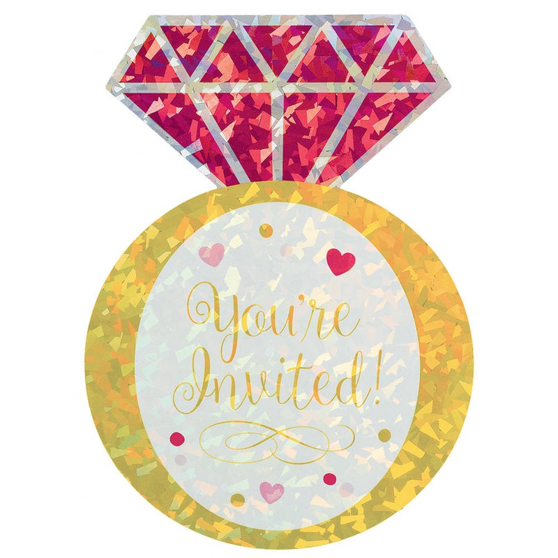 Sparkling Wedding Jumbo Deluxe Invitations (8 ct)