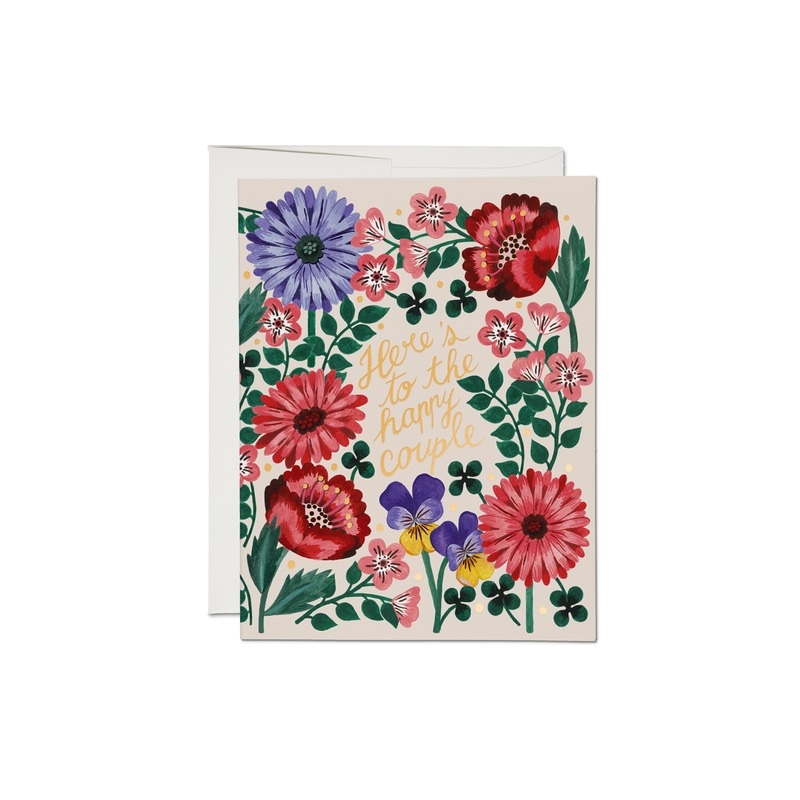 Wedding Card - Happy Couple Floral