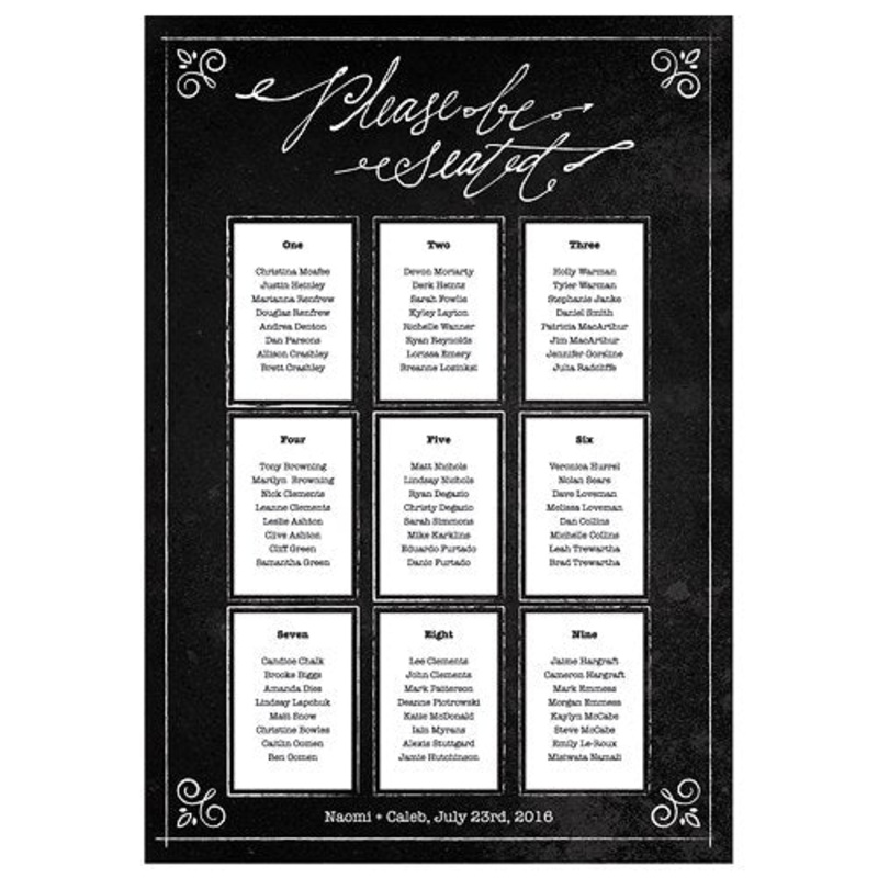Chalkboard Seating Chart