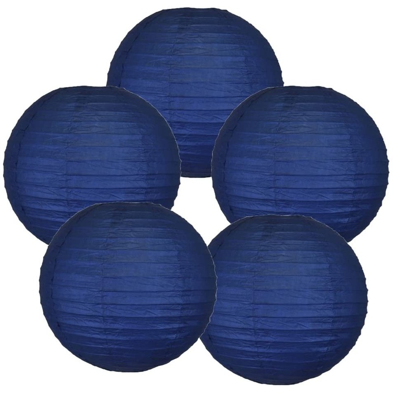 Dark Blue Paper Lanterns -12"Inch Great For Birthday Parties, Weddings Or Baby Shower