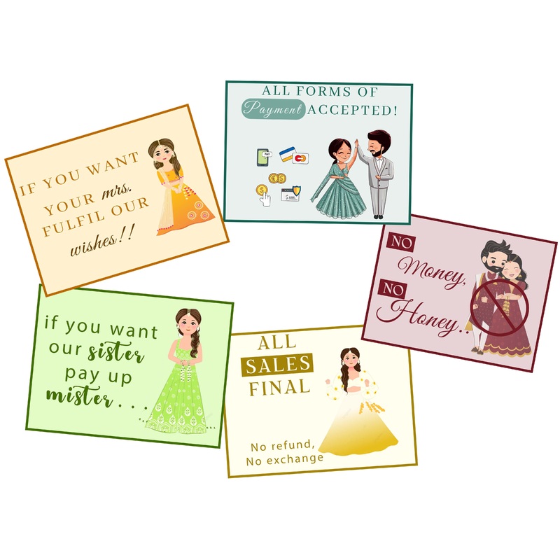 FUN DESI WEDDING SIGNS/ DESI INDIAN WEDDING/ HINDU WEDDING RASAM SIGNS