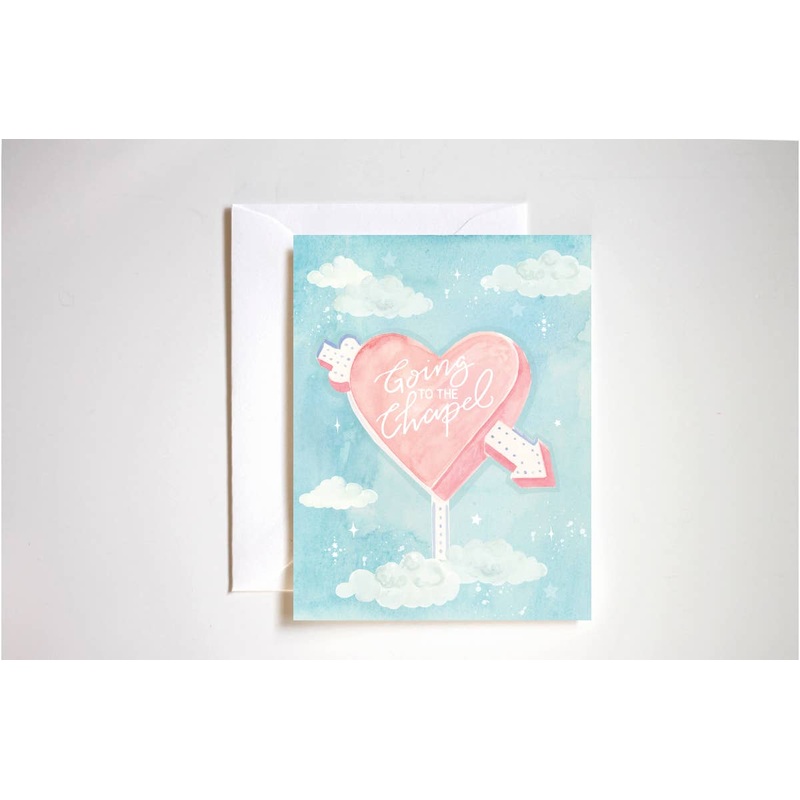 Going to the chapel Vegas elopement wedding card