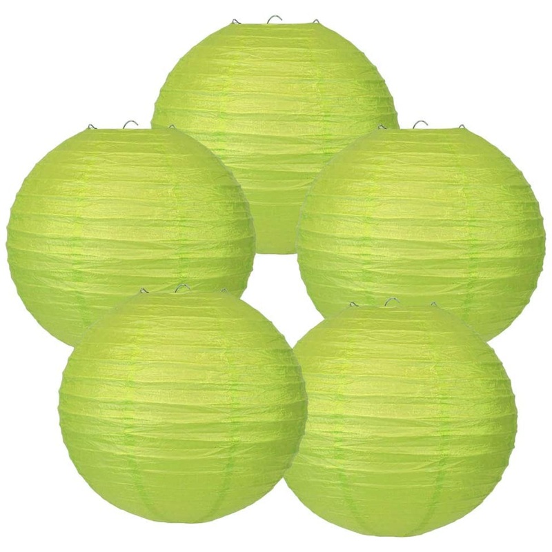 Green Paper Lanterns for Birthday Parties, Weddings Or Baby Shower