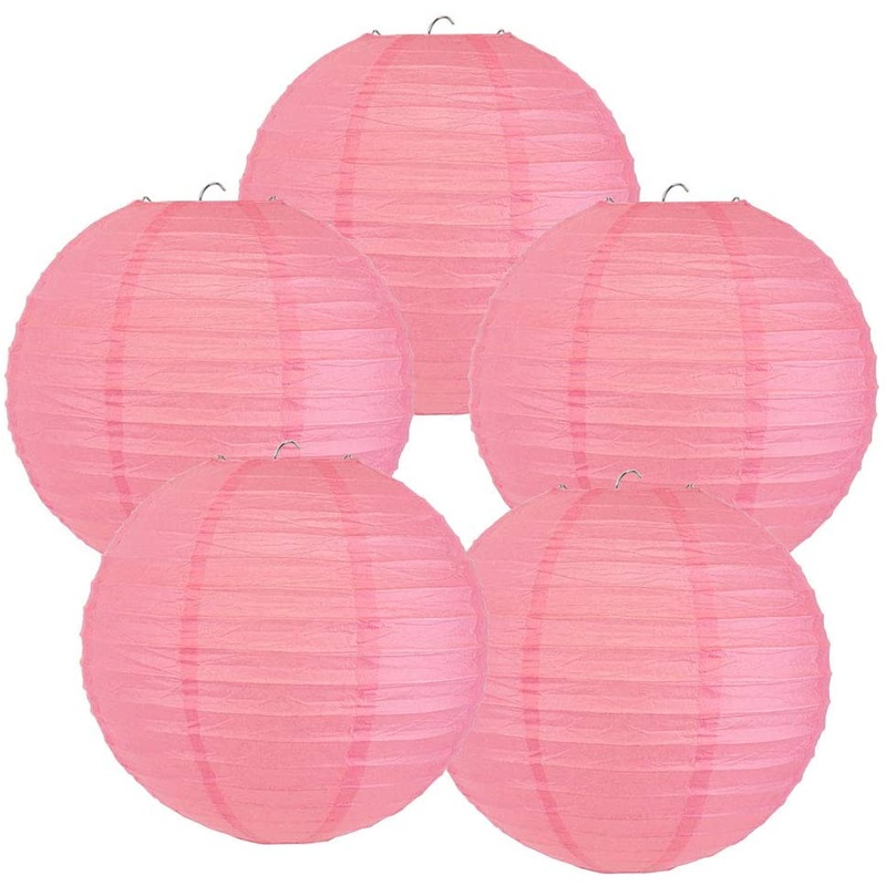 Pink Paper Lanterns -12"Inch Great For Birthday Parties, Weddings Or Baby Shower