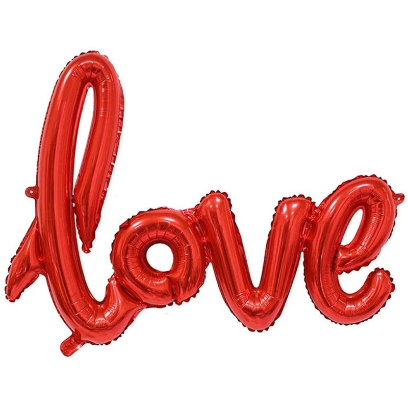 Red Love Foil Balloons For Wedding Bridal Shower  Party Decorations Supplies