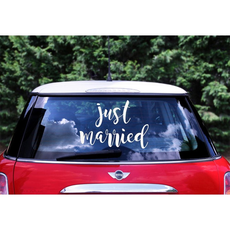 Wedding Car Just Married Sticker