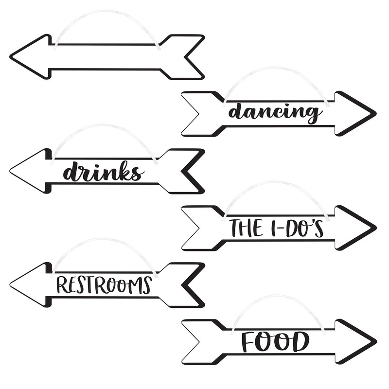 Wedding Direction Signs - 6ct