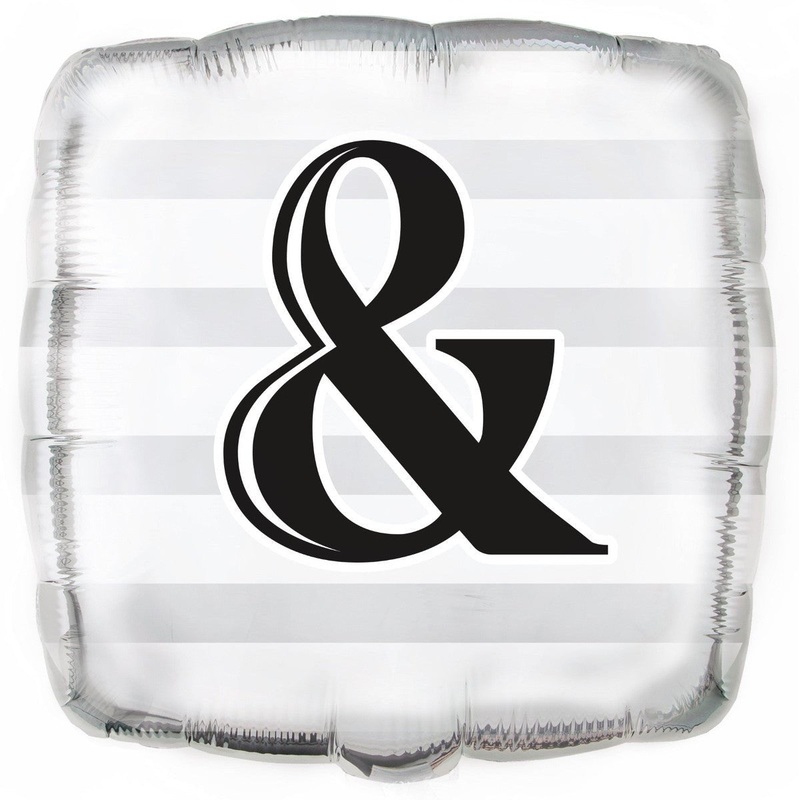 Wedding "&" Square Foil Balloon 45cm