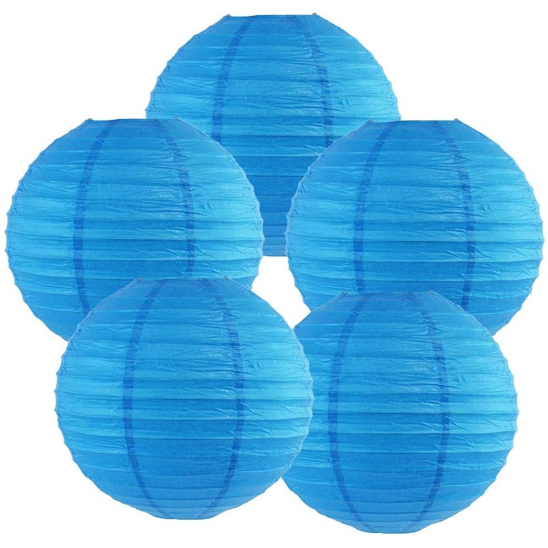 Blue Paper Lanterns -12"Inch Great For Birthday Parties, Wedding Or Baby Showers.