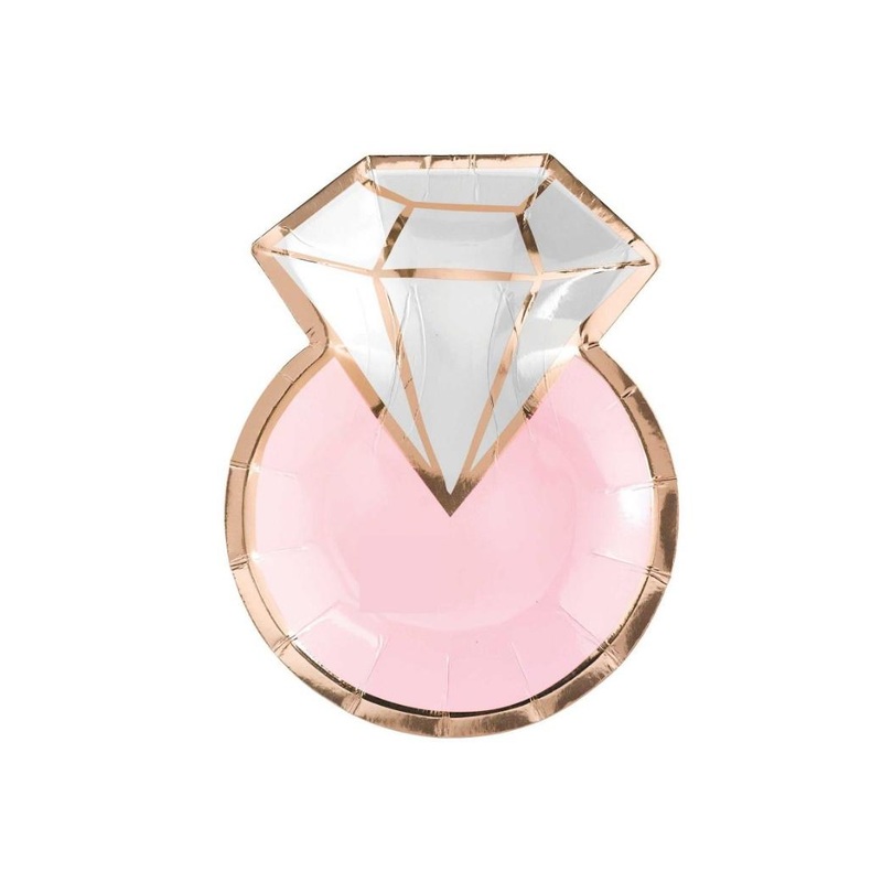 Blush Wedding Diamond Ring Plates 8pk
