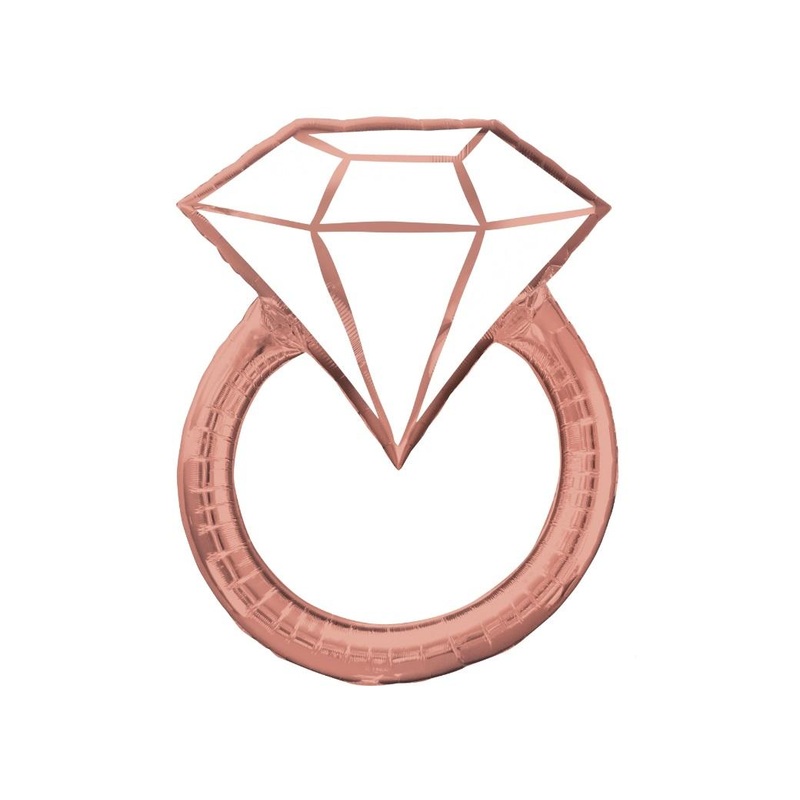 Blush Wedding Ring SuperShape Foil Balloon