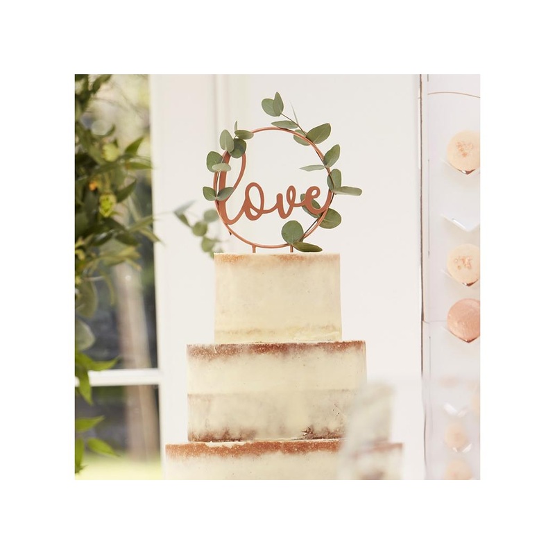 Botanical Wedding Love Cake Topper