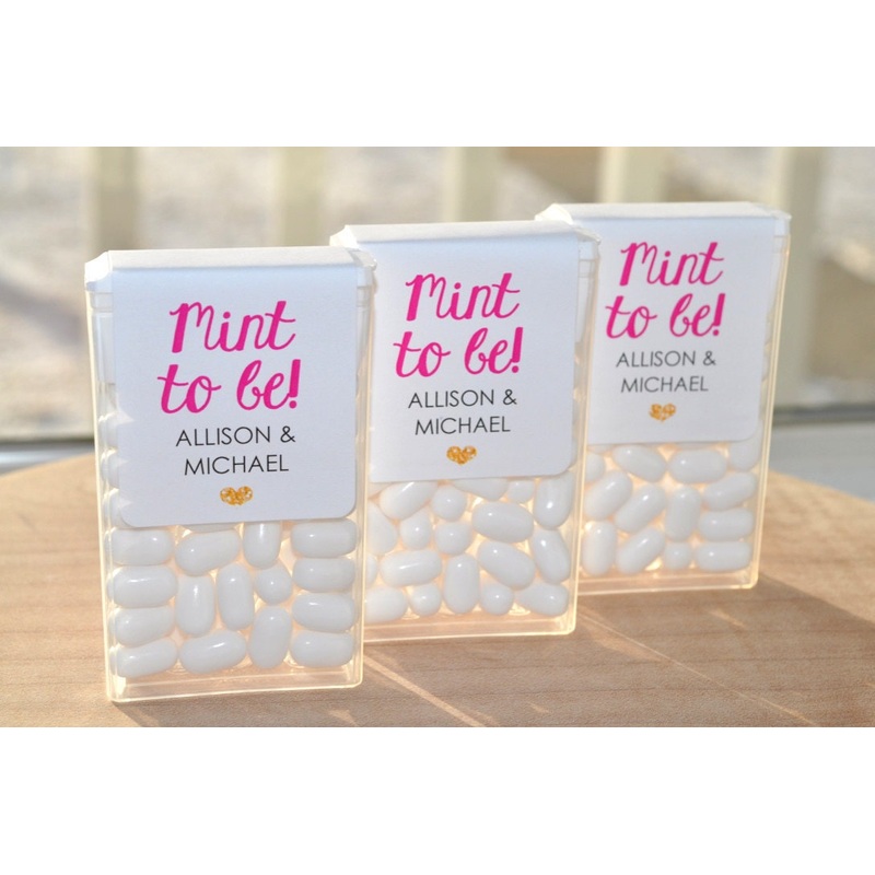Bridal Shower Favors, Tic Tac Labels Mint To Be, Wedding Favors, Bachelorette Party, Personalized Engagement Favors - Set of 24 Labels