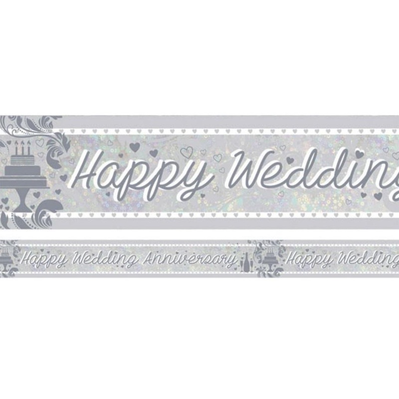 Foil Happy Wedding Anniversary Banner