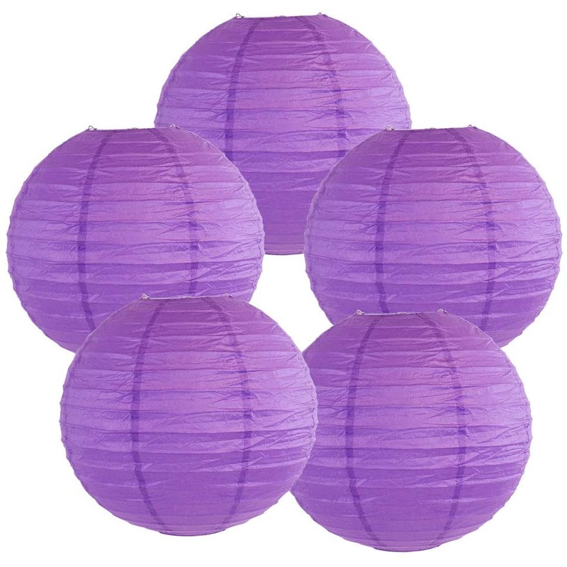 Purple Paper Lanterns -12"Inch Great For Birthday Parties, Weddings Or Baby Shower