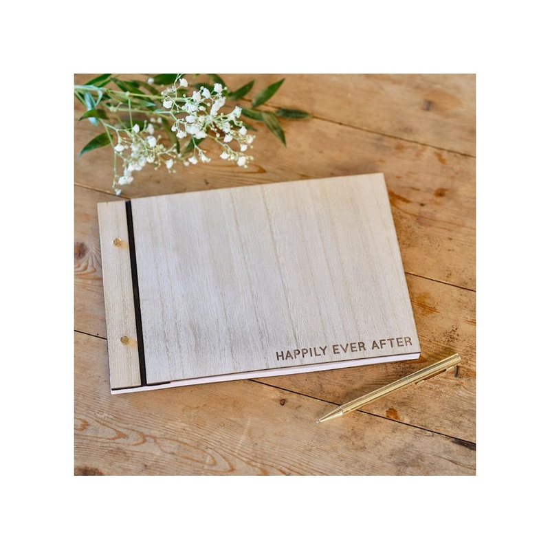 Rustic Romance Wooden Wedding Guest Book
