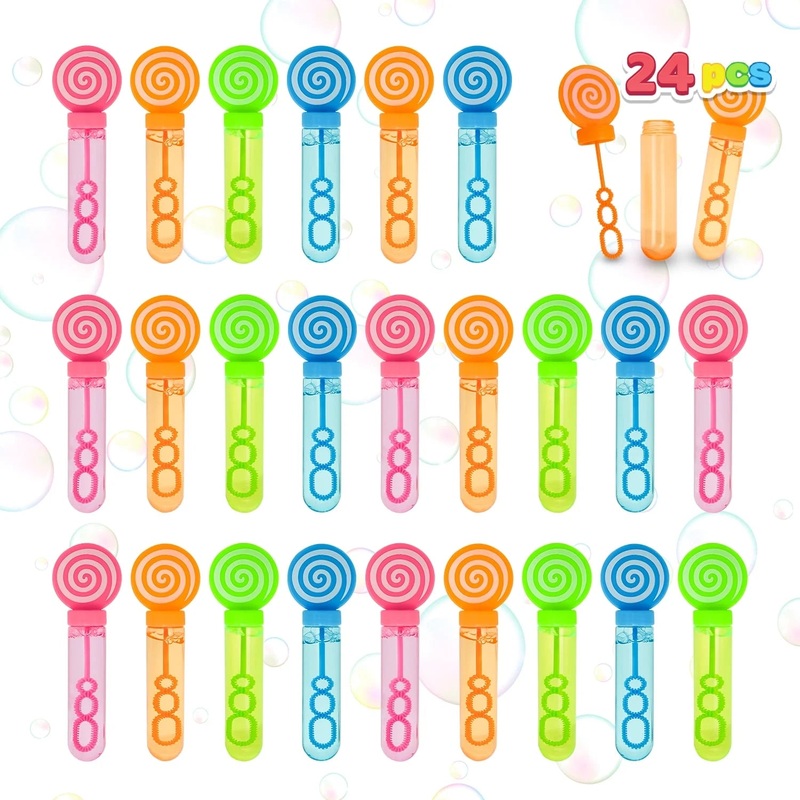 SYNCFUN 24 Pack Mini Bubble Wands for Themed Birthday, Wedding, Bubble Maker Summer Toys for Kids, Summer Gifts, Bubbles Sticks Fun Toy