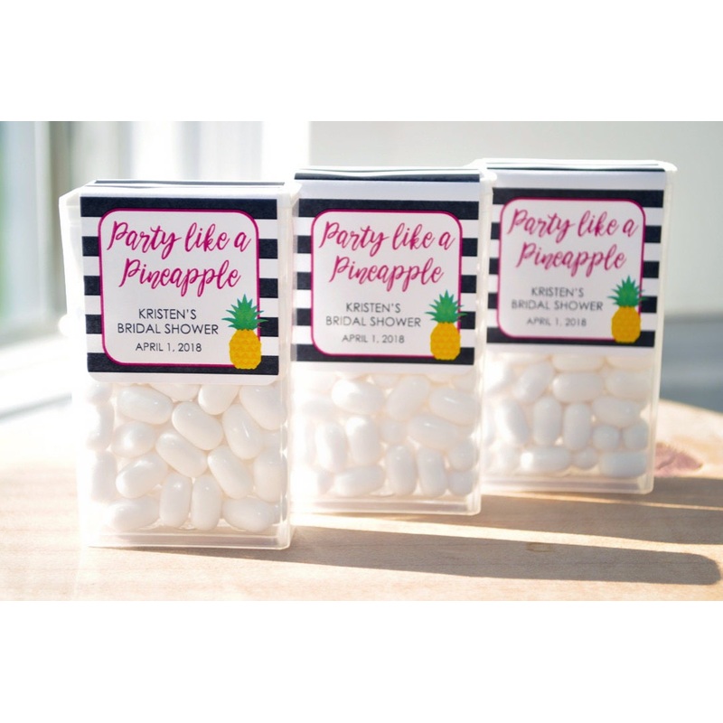 Tic Tac Labels, Bridal Shower Favors, Wedding Favors, Bachelorette Party, Engagement Favors, Party Like A Pineapple - Set of 24 Labels