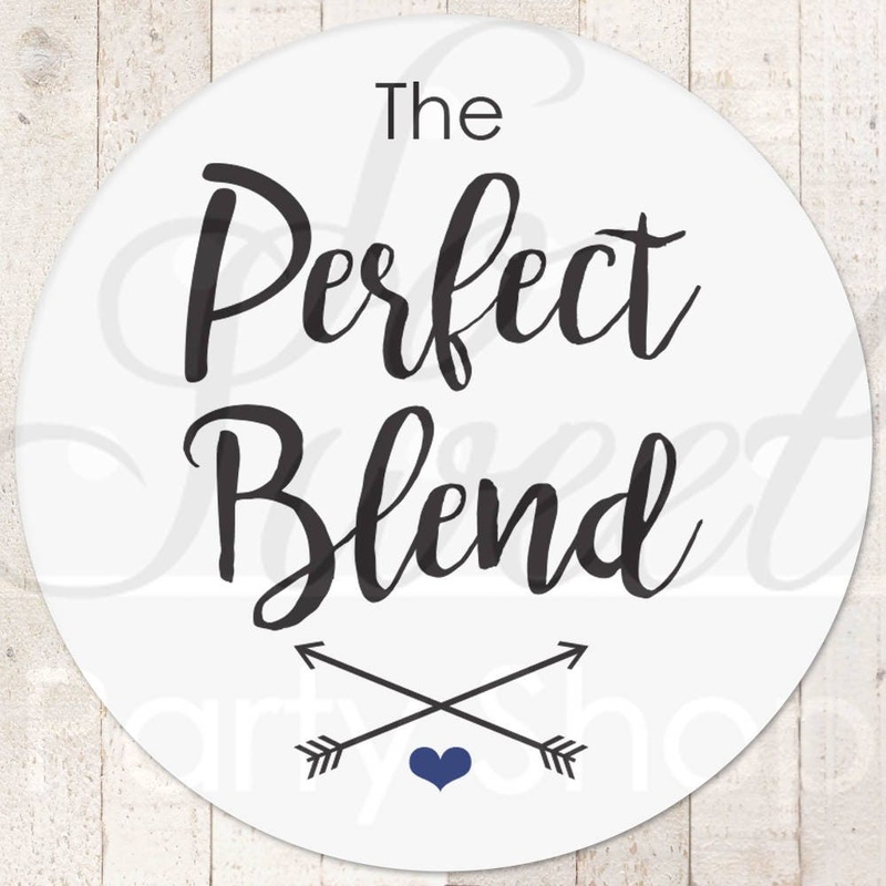 Wedding Coffee Favor Label Sticker, Wedding Favor Stickers, The Perfect Blend Sticker, Wedding Favor Ideas, Tea Favor Sticker - Set of 24