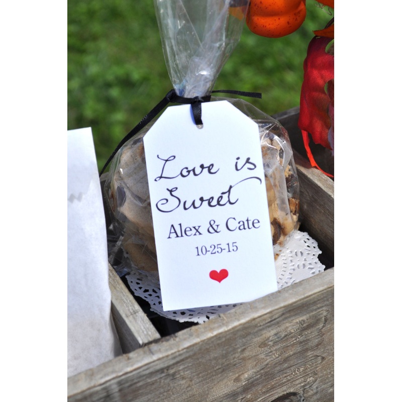 Wedding Favor Tags (Love Is Sweet) - Baby Shower Thank You Tags - Favor Tag - Bridal Shower - Birthday Favor Tags - Set of 12