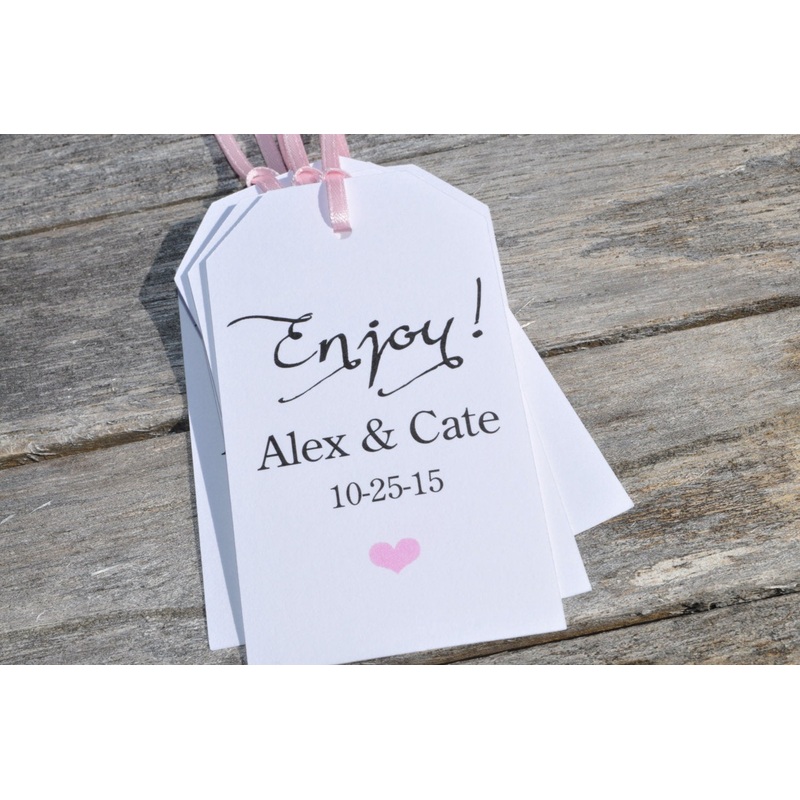 Baby Shower Favor Tags Enjoy, Wedding Thank You Tags, Favor Tag, Bridal Shower Favor Tags, Birthday Favor Tags - Set of 12