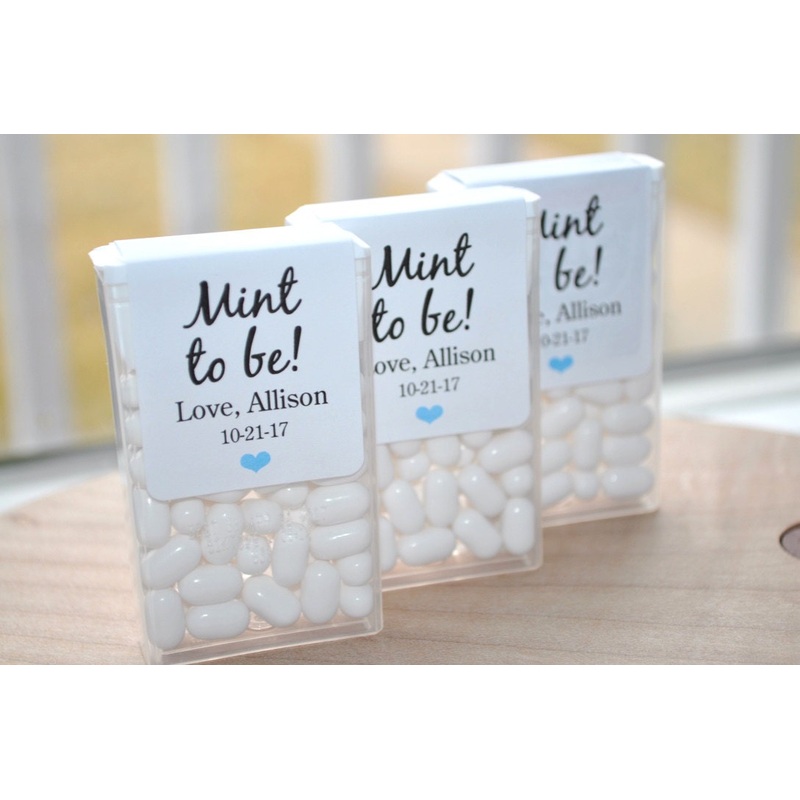 Bridal Shower Favors, Tic Tac Labels Mint To Be, Wedding Favors, Bachelorette Party, Personalized Engagement Mint Favors - Set of 24 Labels