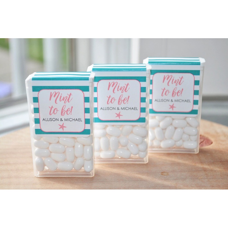Bridal Shower Favors, Wedding Favors, Tic Tac Labels, Bachelorette Party, Engagement Favors, Starfish, Beach Wedding - Set of 24 Labels