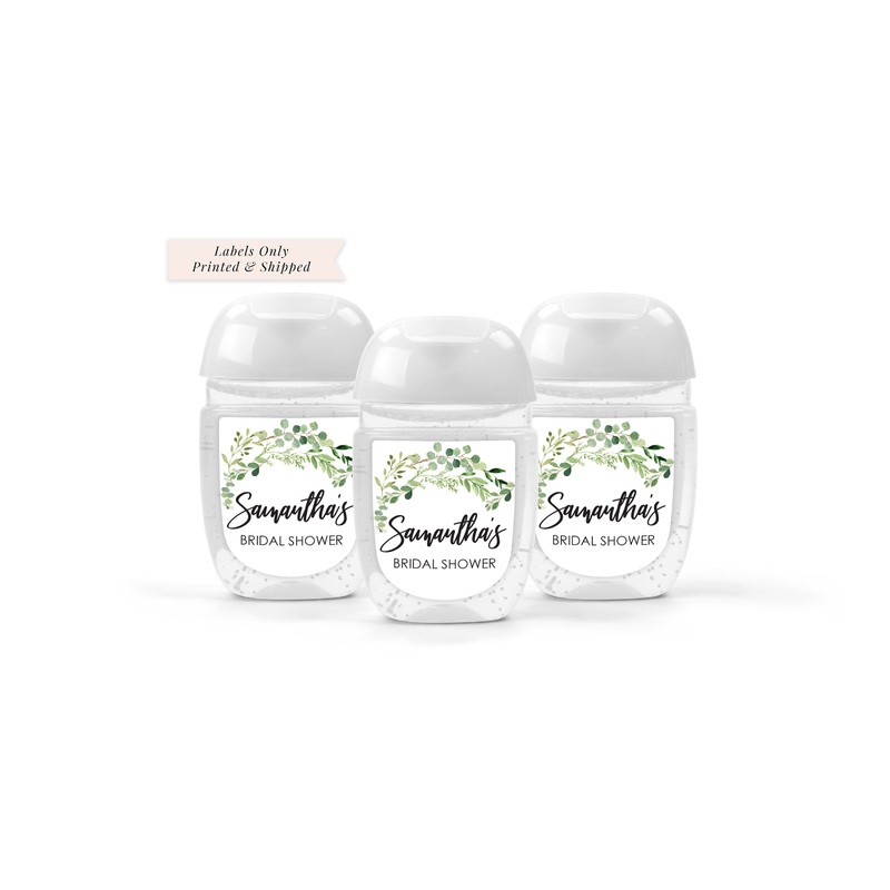 Bridal Shower Sanitizer Labels Greenery Leaf Wedding Favor   Bachelorette Party Hand Sanitizer Labels - Set of 30 Labels