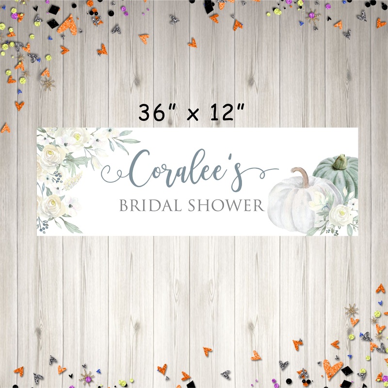 Pumpkin Bridal Shower Banner, Cream Floral Bridal Shower Decorations, Wedding Shower Banner, Printed & Shipped