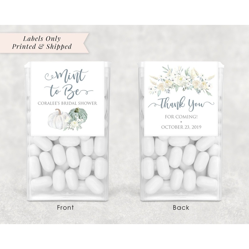 Pumpkin Bridal Shower Favors Tic Tac Labels Mint To Be Wedding Favors, Bachelorette Favors, Engagement Party Favor - Set of 24 Labels