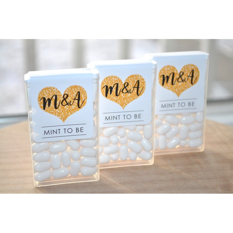 Tic Tac Labels Mint To Be, Bridal Shower Favors, Wedding Favors, Bachelorette Party, Engagement Favors, Meant To Be - Set of 24 Labels