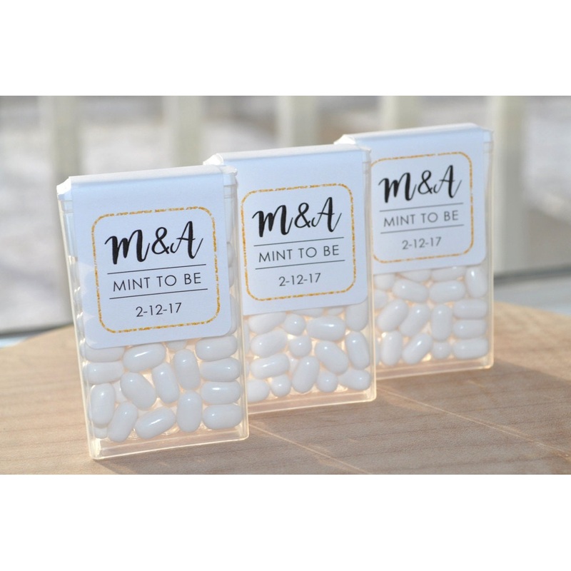 Wedding Favors, Tic Tac Labels Mint To Be, Bridal Shower Favors, Bachelorette Party, Engagement Party Favors - Set of 24 Labels