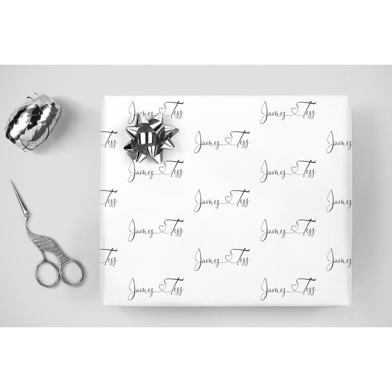 Wedding Wrapping Paper Personalized Gift Wrap Bride and Groom Name, Bridal Shower Wrapping Paper Gift Wrap, Bride and Groom Wrapping Paper