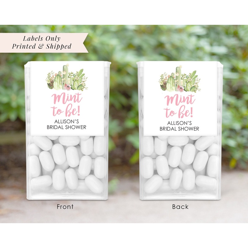 Cactus Bridal Shower Favors Tic Tac Labels Mint To Be, Wedding Favors, Bachelorette Favors, Succulent wedding - Set of 24 Labels