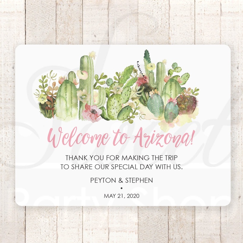 Cactus Wedding Welcome Bag Box Stickers, Wedding Out Of Town Guest Thank You Stickers, Bridal Shower Sticker Desert Succulent - Set of 12