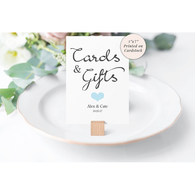 Cards & Gifts Sign, Rustic Wedding Sign, Rustic Baby Shower Sign, Cards and Gifts Sign 5x7 Rustic Sign - Printed and Shipped