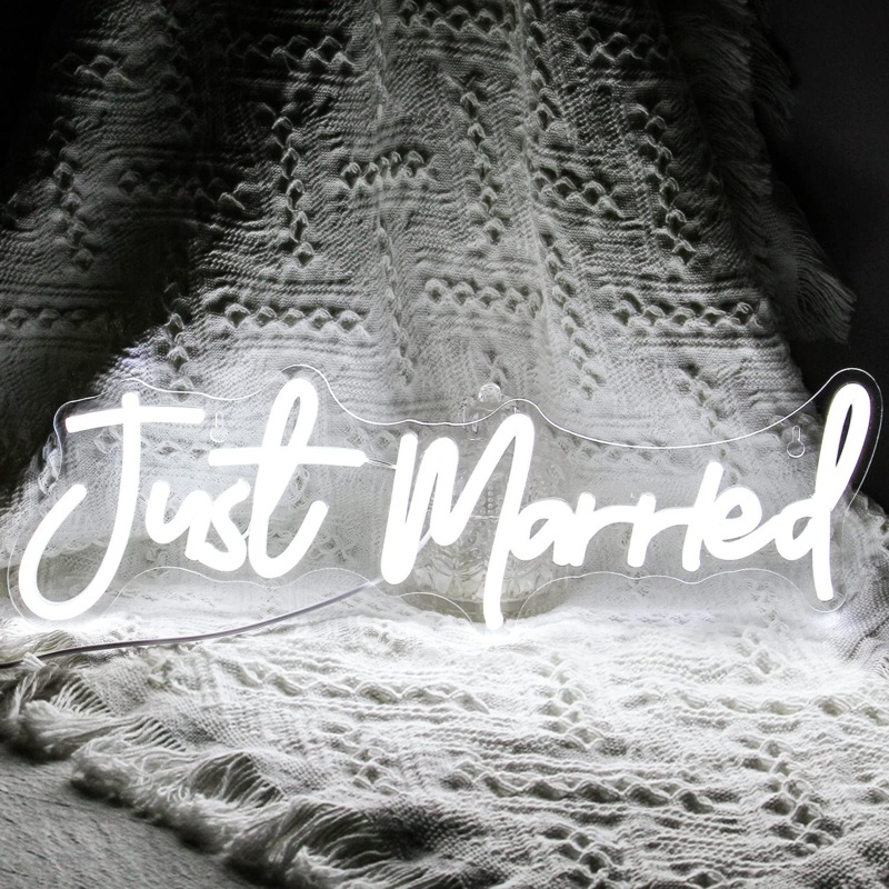 Just Married Neon Sign - Custom LED Wedding Decor