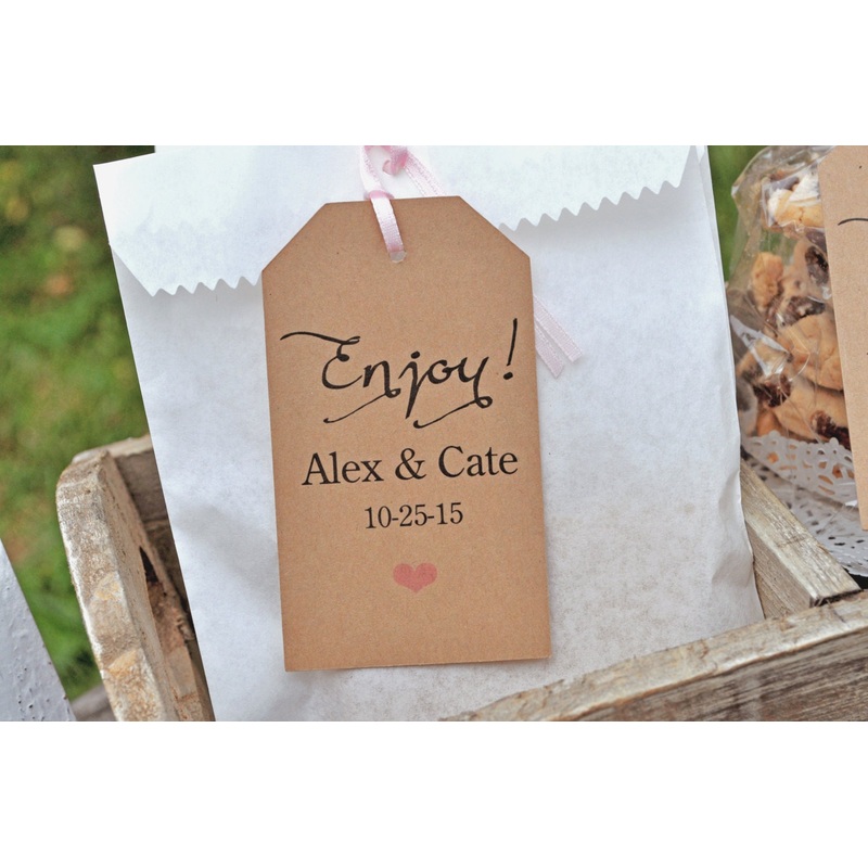 Rustic Favor Tags, Wedding Thank You Tags, Baby Shower Favor Tags, Kraft Favor Tag, Bridal Shower Favor Tags, Birthday Favor Tag - Set of 12