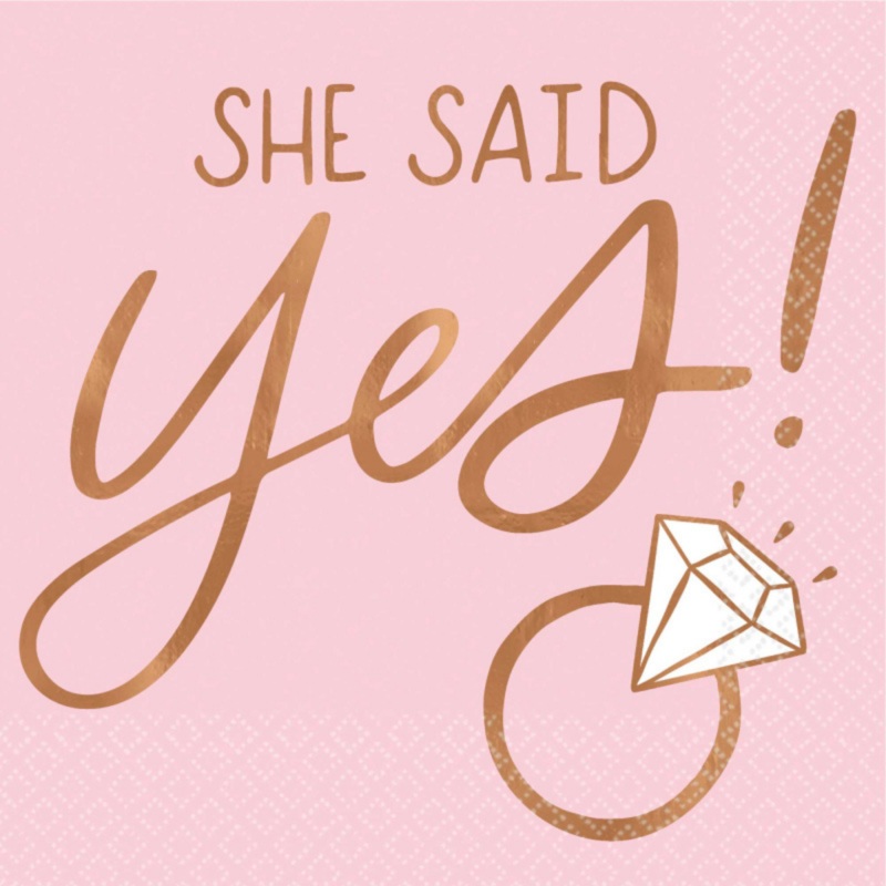 Blush Wedding H-S B/Napkin Sh e Said Yes