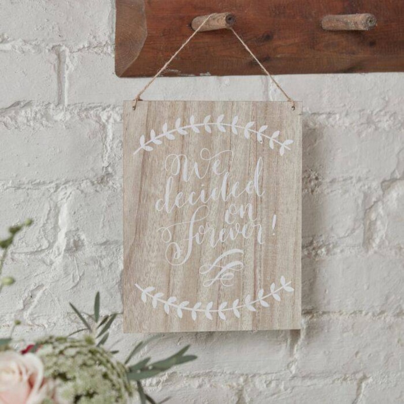 Boho Wedding Wooden Decorative Sign- We Decided on Forever
