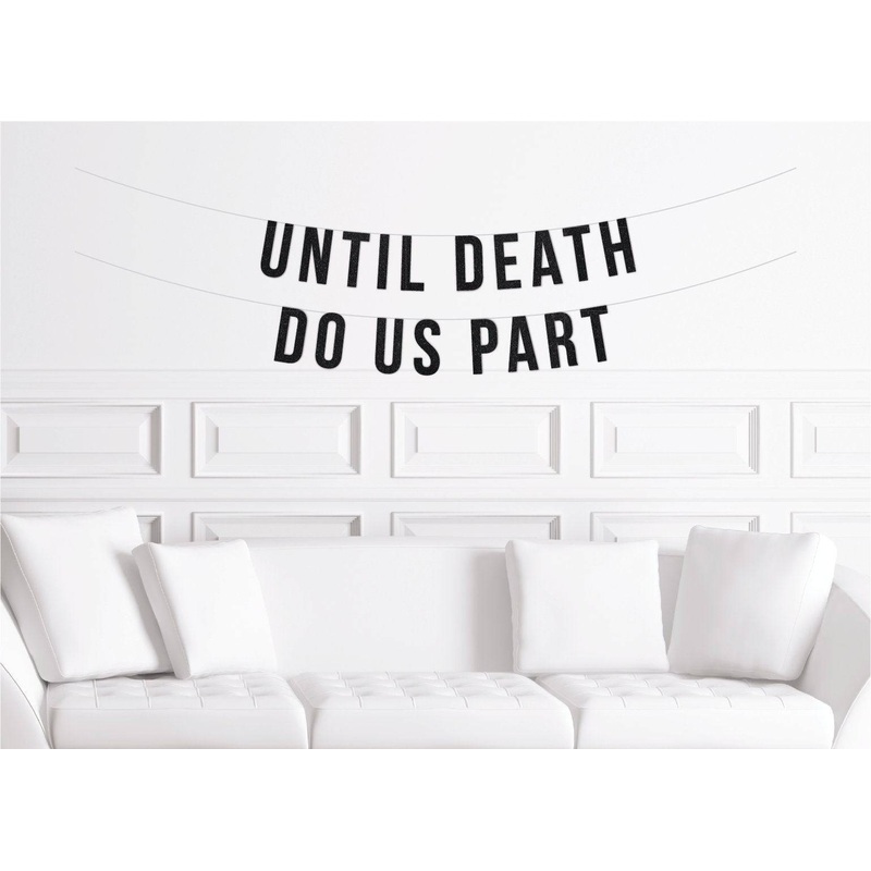 Halloween Wedding Banner, Till Death Do Us Part Bachelorette Party Theme Sign Decoration Decor