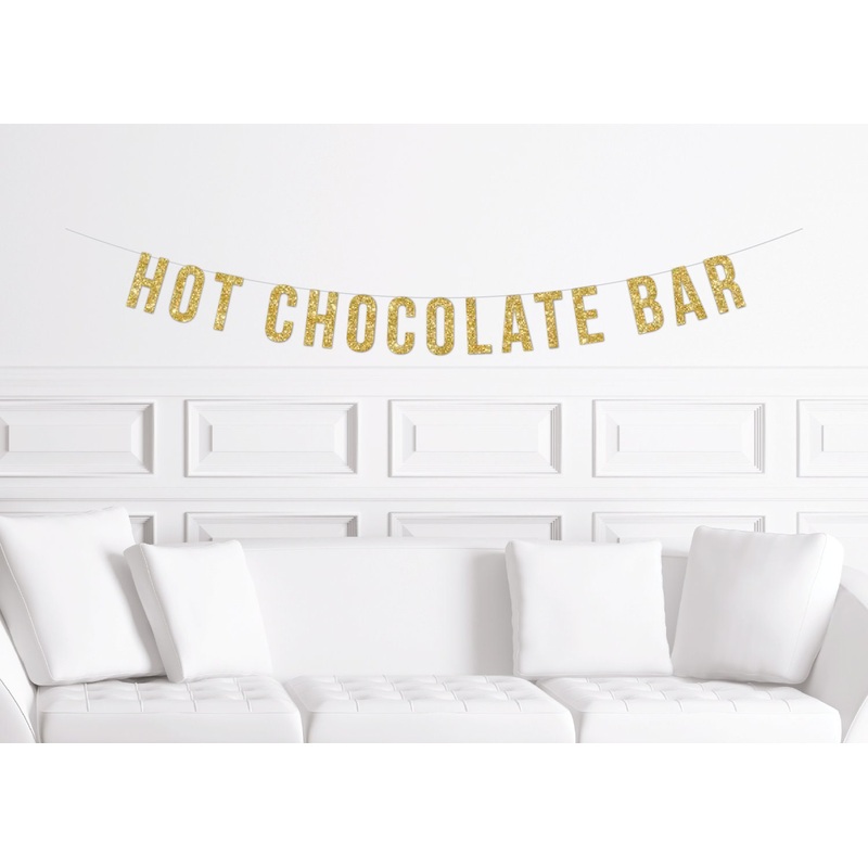 Hot Chocolate  Bar  Banner / Winter Wedding Sign, Hot Cocoa Station Decoration Christmas Party Decor