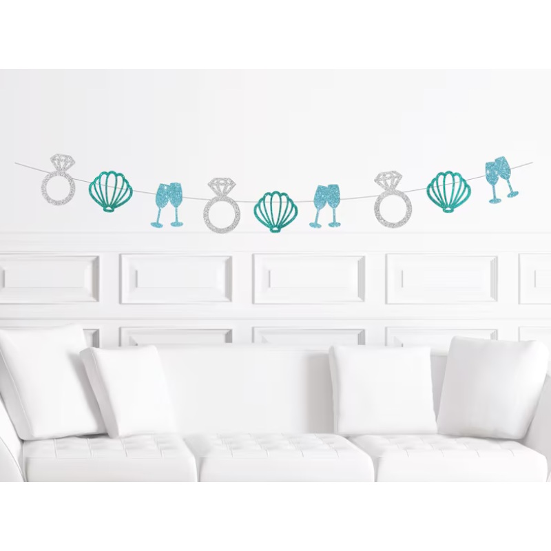 Seashells and Wedding Bells Icon Glitter Banner