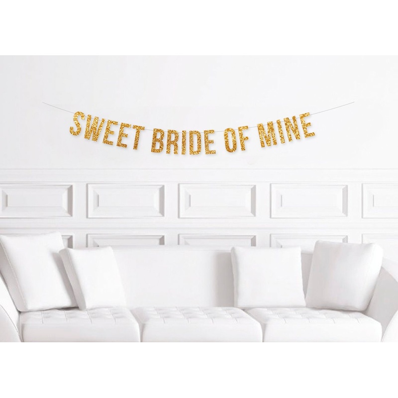 Sweet Bride of Mine, Gun's N Roses Wedding Banner,  Guns and Roses Bridal Shower Decorations, Second Wedding, Mature Bride